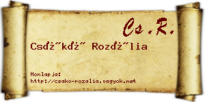 Csákó Rozália névjegykártya